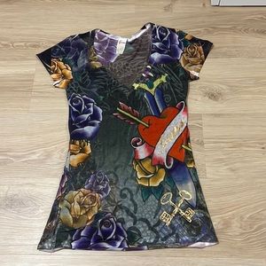 guess x ed hardy top